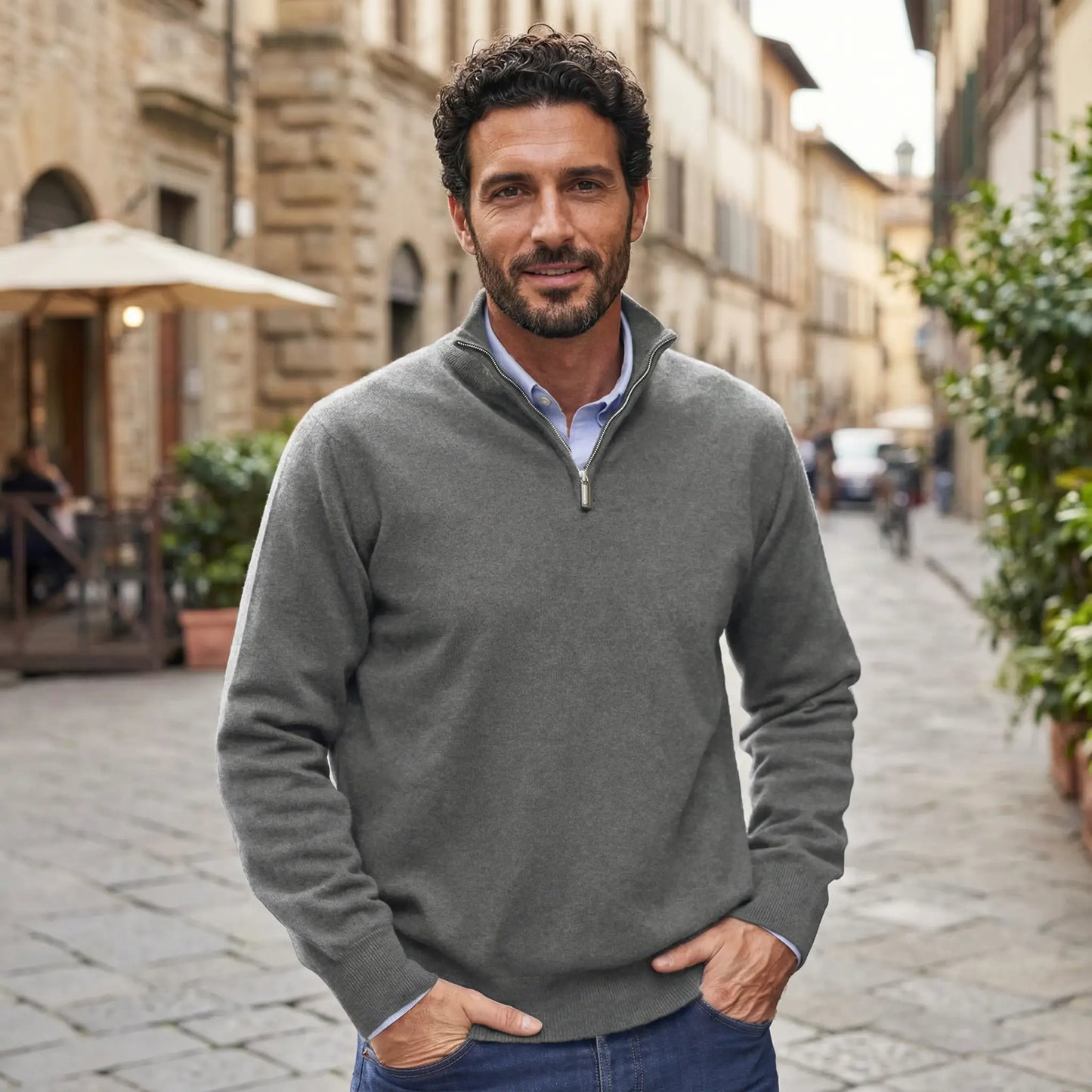 Maglione in Cashmere con Zip